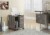 Printer Cart, Rolling File Cabinet, Mobile, Storage, Work, Laminate, Brown, Perspective: back