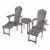 Oceanic Collection Adirondack Chaise Lounge Chair Foldable, cup and glass holder, built in ot Perspective: back