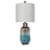 Blue Ava Table Lamp  32.5 Ht. Glass&Metal Teal Antique Brass Finish Perspective: back
