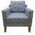 Crestview Collection Wood & Polyester Upholstery Decatur Accent Chair in Blue Perspective: back