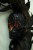 Gothic 17 Inch Diameter Black Skull Halloween Feather Wreath Door or Wall Decor Perspective: back