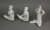 Set of 3 Zen Meditation Yoga Pose Mummy Figurines Perspective: back