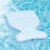 COMFY FLOATS Single Person Saddle Pool Float Lounger, Blue with Chevron Pattern Perspective: back
