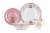 Disney Princess 16-Piece Ceramic Dinnerware Set | Tiana, Rapunzel, Aurora, Mulan Perspective: back