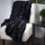 Lavish Home Luxury Long Haired Faux Fur Throw - Black Perspective: back