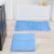 Lavish Home 2 Piece Memory Foam Striped Bath Mat Set - Blue Perspective: back