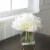 Pure Garden 50-139 Lily Floral Arrangement with Glass Vase - Cream Perspective: back