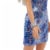 Barbie® Blonde Hair Blue Eyes with Short Blue Sequins Mini Dress and Silver Platform Shoes Perspective: back