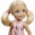 Barbie Chelsea Doll (6-inch Blonde) Wearing Skirt with Striped Print and Pink Boots Perspective: back
