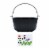 Holiday Home Spooky Skeleton Sticker Black Cauldron Halloween Trick or Treat Bucket Perspective: back