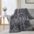HD Designs Plaid Faux Fur Reversible Throw Blanket - Gray Perspective: back
