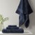Modavari Turkish Bath Towel - Indigo Perspective: back