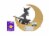 Holiday Home 10" Light Up Moon & Witch Halloween Table Decor Perspective: back