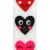 Holiday Home Valentine's Ribbon with Face Hearts - White Perspective: back