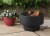 HD Designs Outdoors Round Steel Fire Pit Perspective: back