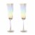 Holiday Home Valentine's Day Heart Shaped Flute Clear Iridescent Champagne Glasses Perspective: back