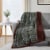 HD Designs Plaid Faux Fur Reversible Throw Blanket - Green Perspective: back