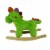 PonyLand Toys Soft Plush Musical Rocking Dinosaur - Green Perspective: back