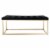 SAFAVIEH Reynolds Velvet Bench Black / Brass Perspective: back