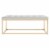 SAFAVIEH Reynolds Velvet Bench Grey / Brass Perspective: back