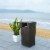 SAFAVIEH Outdoor Collection Mazeli Trash Bin Black Perspective: back