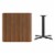 Flash Furniture 36 Square Restaurant Dining Table in Black and Walnut Perspective: back