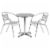 Flash Furniture Aluminum Table with 2 Slat-Back Chairs Aluminum (TLH24RD017BCHR2) Perspective: back