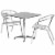 Flash Furniture TLH - ALUM - 28SQ - 017BCHR2 - GG 27.5 in. Square Aluminum Indoor - Outdoor T Perspective: back