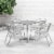 Flash Furniture 27.5 Square Aluminum Indoor/Outdoor Table w/4 Slat-Back Chairs Perspective: back
