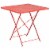 Flash Furniture 28'' Square Coral Indoor-Outdoor Steel Folding Patio Table CO1RED Perspective: back