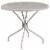 Flash Furniture 35.25'' Round Light Gray Indoor-Outdoor Steel Patio Table CO7SIL Perspective: back