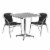 27.5'' Square Aluminum Table Set with 2 Black Rattan Chairs - TLH-ALUM-28SQ-020BKCHR2-GG Perspective: back