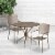 Flash Furniture 3 Piece 35  Round Steel Flower Print Patio Dining Set in Gold Perspective: back