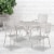 Flash Furniture 5 Piece 35  Round Steel Flower Print Patio Dining Set in Silver Perspective: back