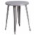 24'' Round Silver Metal Indoor-Outdoor Table Set with 4 Arm Chairs Perspective: back