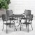 Flash Furniture Steel Folding Patio Table Set Black 5-Pieces (CO30BKF02CHR4BK) Perspective: back