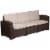 Flash Furniture Wicker Patio Sofa in Chocolate Brown and Beige Perspective: back