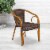 Flash Furniture Cadiz Series Bamboo Patio Chair Dark Brown Rattan/Red Bamboo-Aluminum Frame Perspective: back