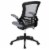 Emma + Oliver Mid-Back Dark Gray Mesh Swivel Ergonomic Task Office Desk Chair - Flip-Up Arms Perspective: back