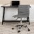 Flash Furniture Low Back Armless Ribbed Swivel Task Chair Light Gray DS512BLTGY Perspective: back