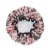 Wrapables Reusable Women's Waterproof Shower Caps for Long Hair, Pink Keychains Perspective: back