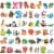 Wrapables Waterproof Vinyl Stickers for Water Bottles, 100pcs, Baby Animals Perspective: back
