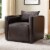 Furniture of America Charlie Modern Vinyl Upholstered Accent Chair in Brown Perspective: back
