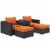 Convene 4 Piece Outdoor Patio Sectional Set - Espresso Orange Perspective: back