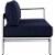Shore Right-Arm Corner Sectional Outdoor Patio Aluminum Loveseat - Silver Navy Perspective: back