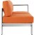 Shore Right-Arm Corner Sectional Outdoor Patio Aluminum Loveseat - Silver Orange Perspective: back