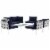 Harmony 7 Piece Outdoor Patio Aluminum Sectional Sofa Set - White Navy Perspective: back