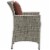 Conduit Outdoor Patio Wicker Rattan Dining Armchair - Light Gray Currant Perspective: back