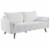 Revive Upholstered Fabric Sofa - White Perspective: back