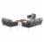 Stance 4 Piece Outdoor Patio Aluminum Sectional Sofa Set - White Gray Perspective: back